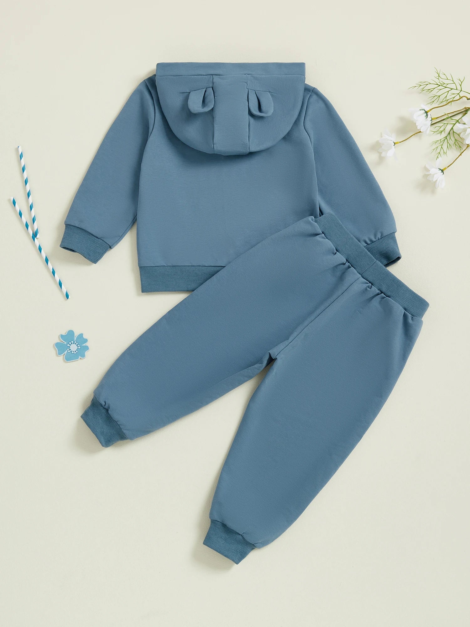 MQTIME  -  Adorable Baby Boy Girl Autumn Clothes Cozy Hooded Jacket Stretchy Pants 2 Piece Outfit Set for Fall