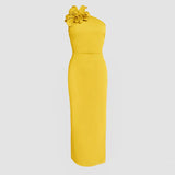 MQTIME  -  Slim Fashion Flower Embellished 2 Piece Sets Elegant Slant Shoulder Pullover and Skirt Suits Women Sexy Wrap Hip Skirt Outfits