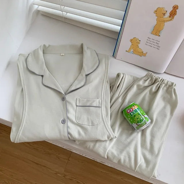 MQTIME  -  100% Cotton Breast Sleep Maternity Clothes For Pregnant Women Pregnancy Autumn Pajamas Nursing Clothing Nightwear