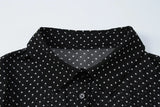 MQTIME  -  New Fashionable Polo Collar Patchwork Dot Mini Dress For Women Patchwork See-Through Elegant Party Dress Women's Autumn Dress