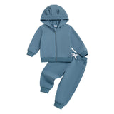 MQTIME  -  Adorable Baby Boy Girl Autumn Clothes Cozy Hooded Jacket Stretchy Pants 2 Piece Outfit Set for Fall