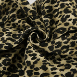 MQTIME  -  Women's Leopard Print High-Waisted Trousers - Button-Fly Wide Leg Pants with Belt Loops, Retro Fall Winter Street Style