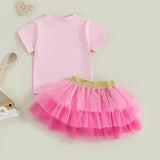 MQTIME  -  Adorable Baby Girl Dress Set with Floral Print Top and Ruffled Tulle Skirt - 2 Piece Summer Outfit for Toddlers