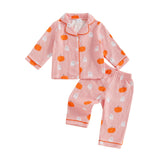MQTIME  -  2Pcs Boys Christmas Pajamas Set Long Sleeve Reindeer Print Button Down Shirts and Pants Set Sleepwear for Winter