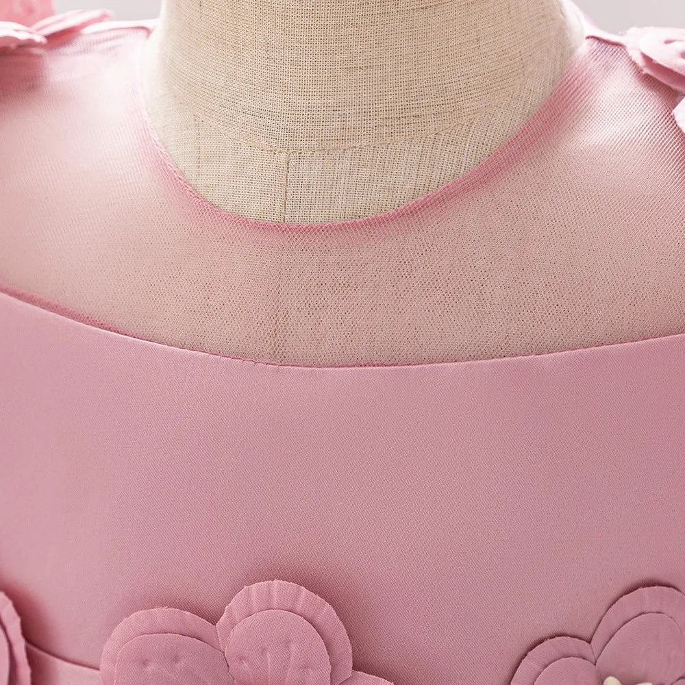 MQTIME  -  Baby and Girl's New Sticker Bubble Sleeve Bow Sweet and Cute Fashionable Mesh Princess Dress Christmas Wedding Flower Girl Dress