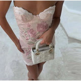 MQTIME  -   Sexy Flower Embroidery Tube Top Women Fashion Sleeveless Backless Lace Up Slim Sling Tops Female 2025 Summer Beach Lady Vest