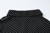 MQTIME  -  New Fashionable Polo Collar Patchwork Dot Mini Dress For Women Patchwork See-Through Elegant Party Dress Women's Autumn Dress