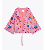 MQTIME  -   Chic Embroidered Print Women's Jacket Fashion V-neck Long Sleeved Lace Up Female Coats Autumn Lady Street New Outerwear