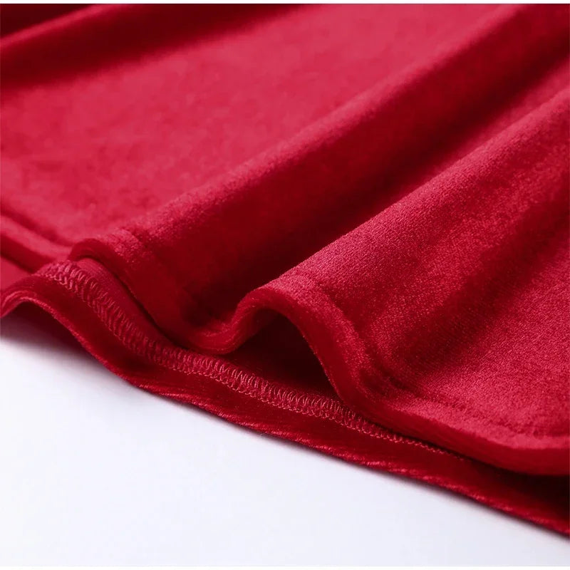 MQTIME  -  Sexy Velvet Strapless Short Party Dress Women Off Shoulder Long Sleeve Bandage Dresses 2025 Autumn New Lady Christmas Vestidos