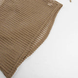 MQTIME  -  V Neck Backless Beach Mini Dress For Women Knitted Fishnet See Through  Long Sleeve Club Sexy Elastic Casual Party Vestidos