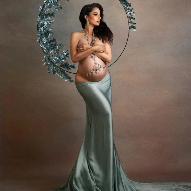 MQTIME  -  New Maternity Photography Sexy Chain Body Shoulder Necklace Rhinestone Props for Pregnant Women Photographer Accessories