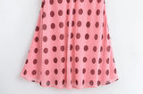 MQTIME  -  summer new women's casual fashion simple halter neck V-neck sleeveless backless polka dot long dress