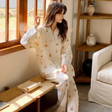 MQTIME  -  Maternity Nursing Sleepwear Sets 100% Cotton Feeding Pajamas Spring Autumn Thin Long Sleeve Top Pants Home Wear