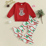 MQTIME  -  Cute Baby Girls Winter Outfit Reindeer Print Hoodie and Snowflake Leggings 2 Piece Set for Christmas Party