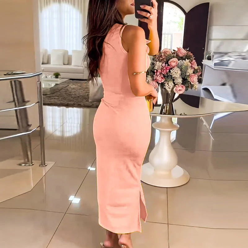 MQTIME  -  Slim Fashion Flower Embellished 2 Piece Sets Elegant Slant Shoulder Pullover and Skirt Suits Women Sexy Wrap Hip Skirt Outfits