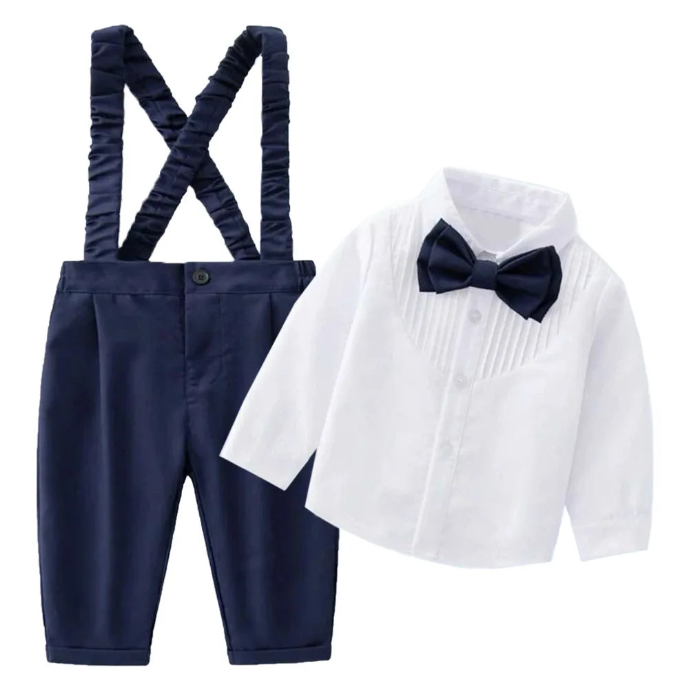 MQTIME  -  Page Boy Suit Toddler Tailored Spring Clothes Child Birthday Party Wedding  White Shirt+Pant Back to School Party Outfit Fashion