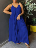 MQTIME  -  Summer High Waist V Neck Casual Sleeveless Dress Pleated Spaghetti Strap Dresses New Relaxed Sexy Maxi Beach Women Dress