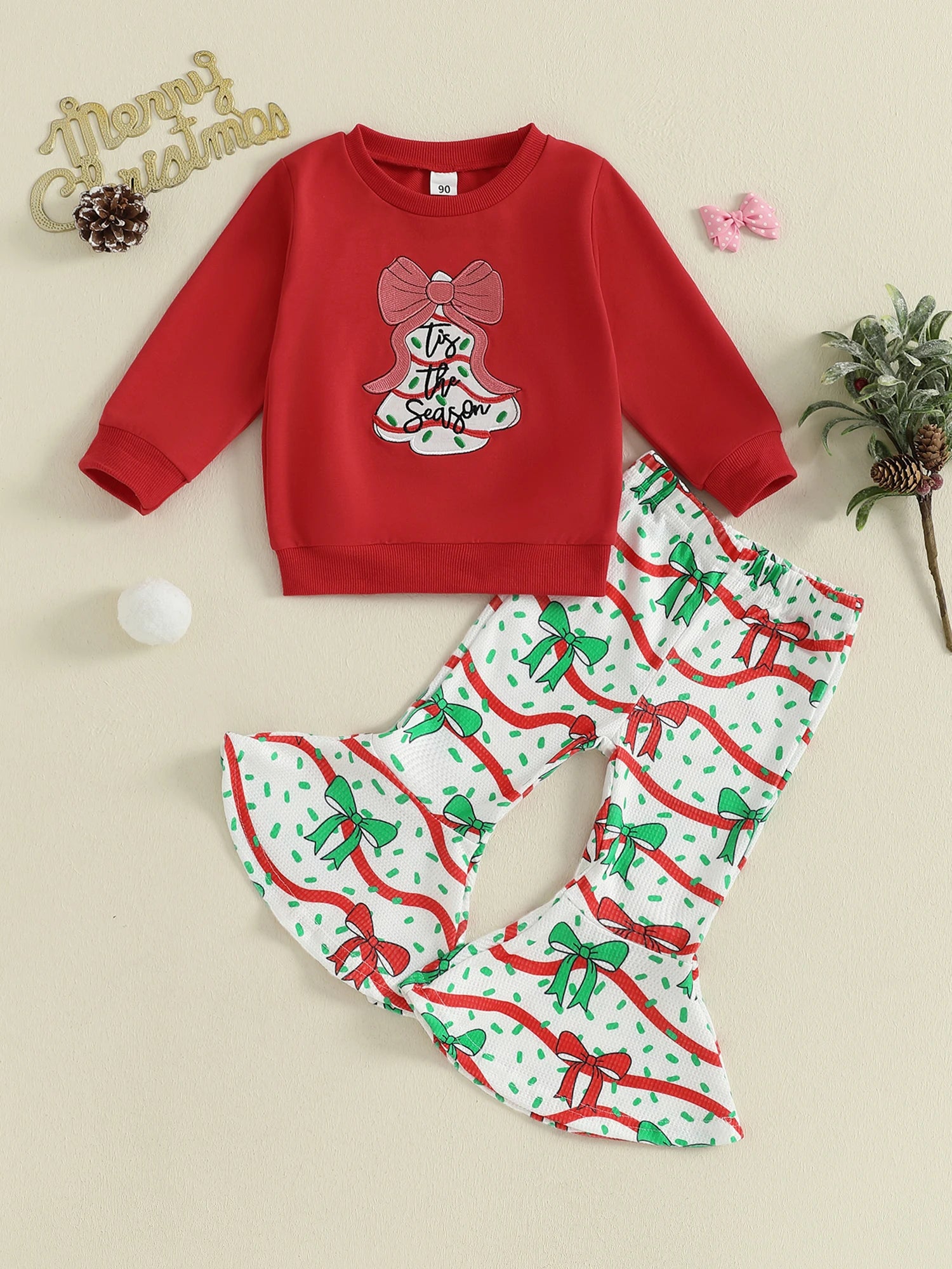 MQTIME  -  Cute Baby Girls Winter Outfit Reindeer Print Hoodie and Snowflake Leggings 2 Piece Set for Christmas Party