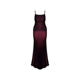 MQTIME  - Sexy Luxury Woman Evening Dress Red Mesh Gothic Elegant Party Bodycon Dresses Maxi Dress Chic Female Night Club Outfits