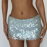 MQTIME  -  Women Sexy Temperament Wrap Hip Skirts New Autumn Elegant Hight Waist Short Skirt Spring Fashion Shiny Sequins Club Party Skirt