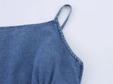 MQTIME  -  Spring/Summer New European and American Style Women's Fashion Sexy Spicy Girl Versatile Strap Denim Top