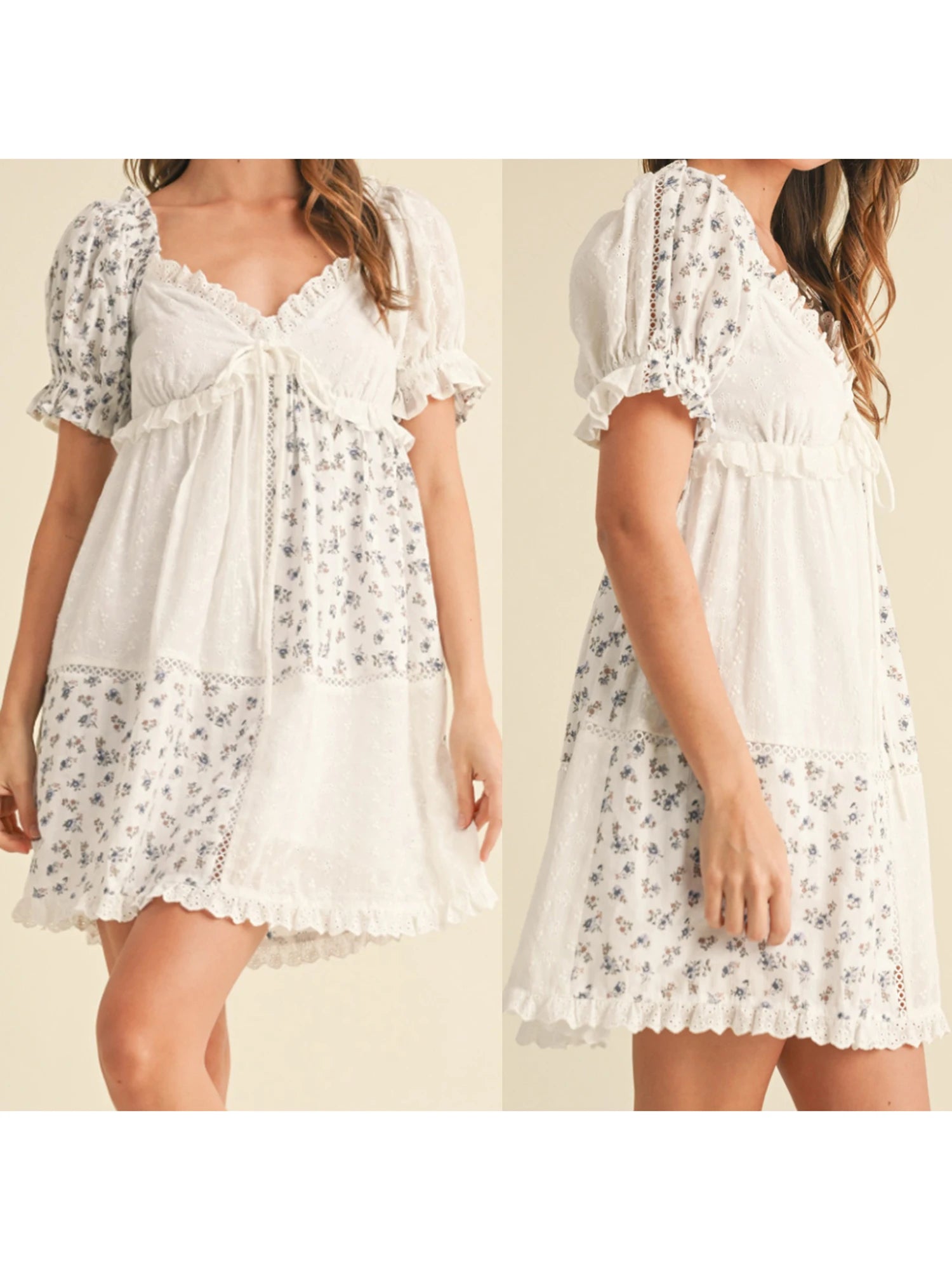 MQTIME  -  Elegant Lace Maternity Dress with Empire Waist and Flutter Sleeves for Special Occasions in Spring Summer