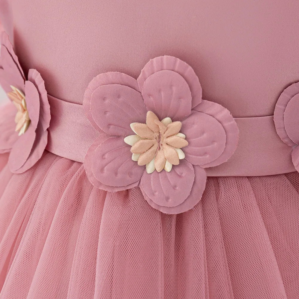 MQTIME  -  Baby and Girl's New Sticker Bubble Sleeve Bow Sweet and Cute Fashionable Mesh Princess Dress Christmas Wedding Flower Girl Dress