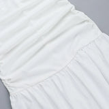 MQTIME  -  Summer European Style Tube Top High Waist A-Line Dress New Sexy Beach Vacation Solid Sleeveless Dresses Hollow Out Maxi Dress