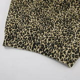 MQTIME  -  Women's Leopard Print High-Waisted Trousers - Button-Fly Wide Leg Pants with Belt Loops, Retro Fall Winter Street Style