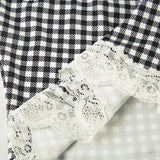 MQTIME  -  New Plaid Lace Flare Pants Sets Patchwork Elegant Women Casual Two Piece Suit Streetwear Sweet Tank Top Autumn Slim Fit Set