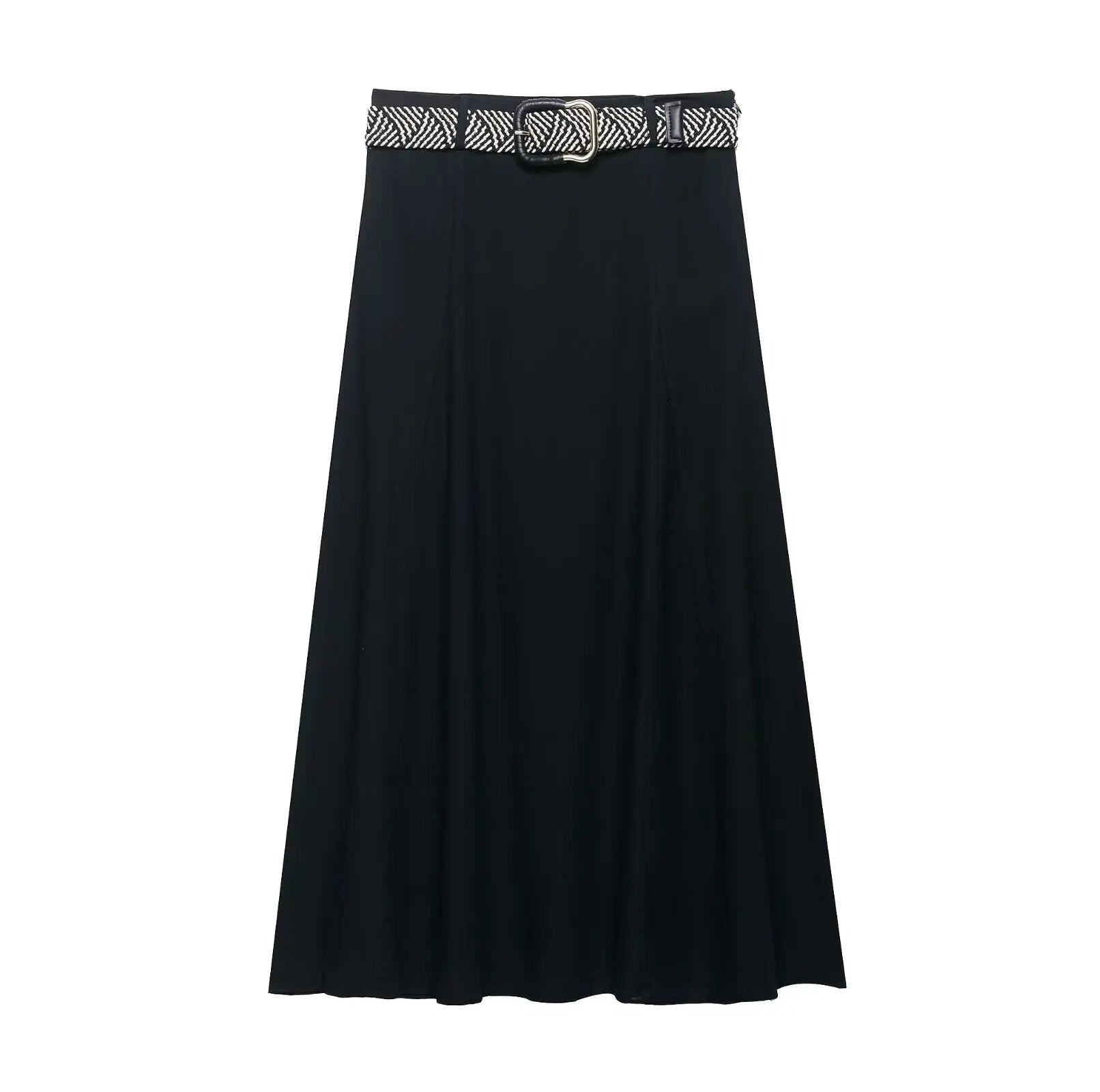 MQTIME  -  summer women's clothing casual simple versatile matching belt high waist loose mid-length skirt