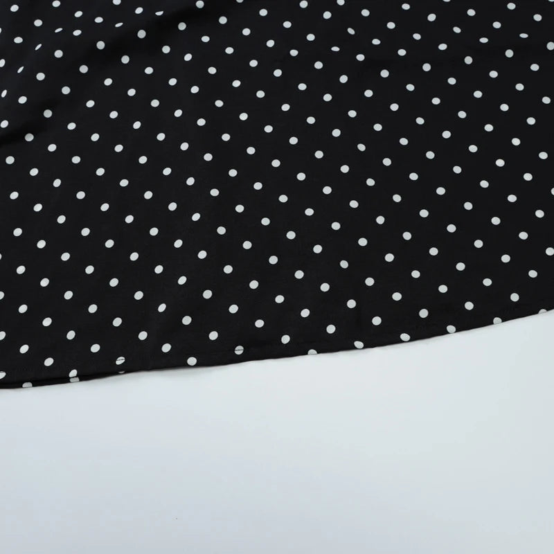 MQTIME  -  Women's French Style Polka Dot Printing Sexy V-neck Camisole Backless Loose Dress Sleeveless Summer Party Gowns