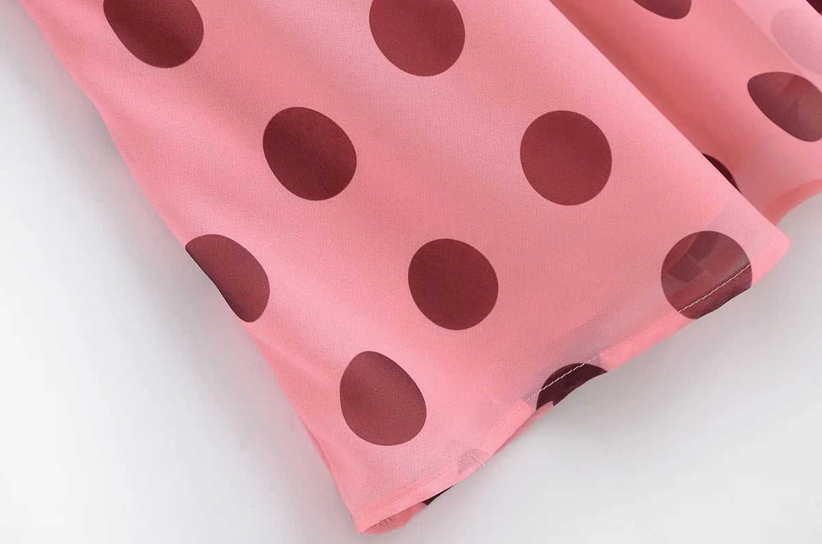 MQTIME  -  summer new women's casual fashion simple halter neck V-neck sleeveless backless polka dot long dress