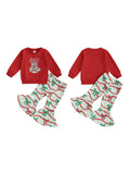 MQTIME  -  Cute Baby Girls Winter Outfit Reindeer Print Hoodie and Snowflake Leggings 2 Piece Set for Christmas Party