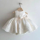 MQTIME  -  Elegant Dresses For Girls Christmas Solid Lace Girl Party Dress Princess Birthday Wedding New Year Costume Clothes 1-6T