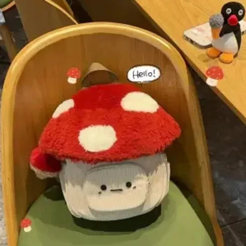 MQTIME  -  2024 New Cartoon Mushroom Backpack Autumn Winter Anime Plush Cute Doll Bag Christmas Gift Cute Anime Backpack