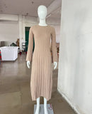 MQTIME  -  White Backless Knitted Maxi Dress for Women Elegant Flare Long Sleeve Bodycon Party Dresses Lady Holidays Club Evening Outfits