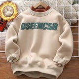 MQTIME  -  Winter Kids Thick Padded Sweatshirt Clothes Autumn Boys Girls Lamb's Wool Hoodies Big Children Plus Velvet Warm Pullover Tops