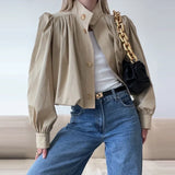 MQTIME  -   Fashion Stand Women's Trench Coat Long Sleeve Single-breasted Lady Bomber Jacket Spring Autumn New High Street Outerwears