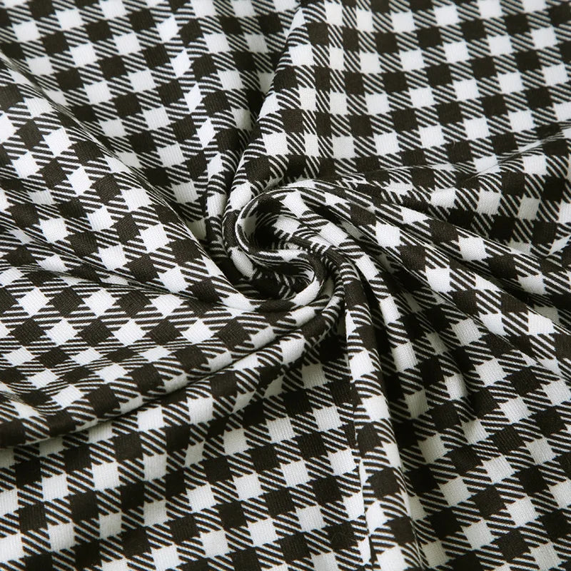 MQTIME  -  New Plaid Lace Flare Pants Sets Patchwork Elegant Women Casual Two Piece Suit Streetwear Sweet Tank Top Autumn Slim Fit Set