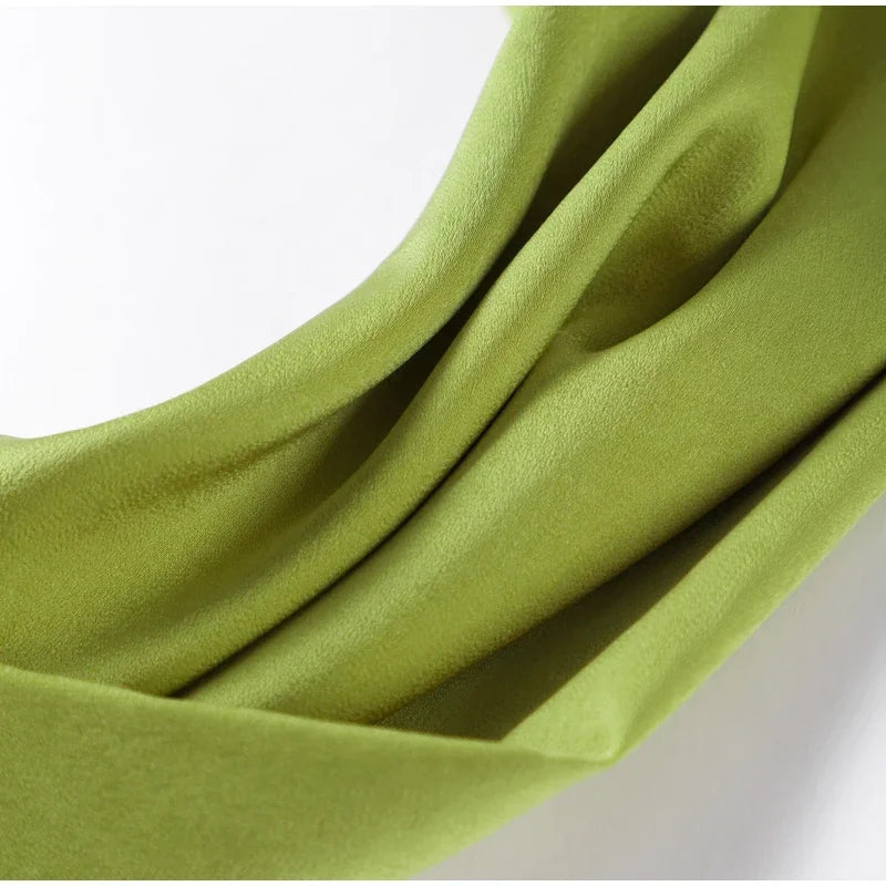 MQTIME  -  Elegant Satin Long Dresses Women Chic Fashion Solid Slim High Waits Female Robe With Ribbon Summer Lady Party Vestidos 2025 New