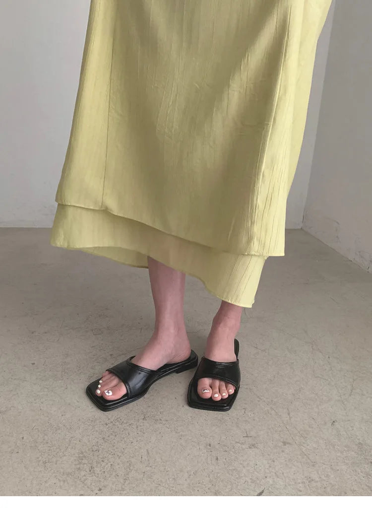 MQTIME  -  Fashion Summer Open Toe Women Slippers Slip on Outdoor Soft Flats Heel Slides High Quality Beach Vacation Sandalias