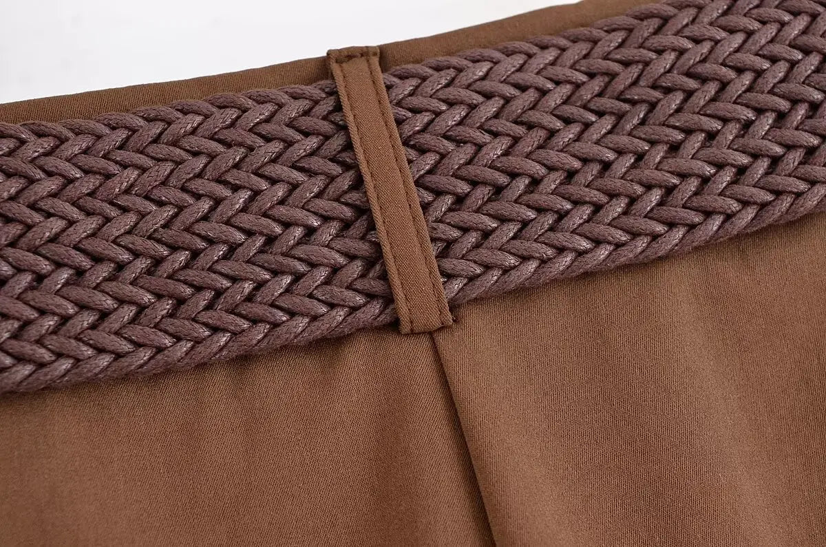 MQTIME  -  summer women's clothing casual versatile fashion with belt temperament loose mid-waist pleated casual shorts