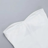 MQTIME  -  Summer European Style Tube Top High Waist A-Line Dress New Sexy Beach Vacation Solid Sleeveless Dresses Hollow Out Maxi Dress