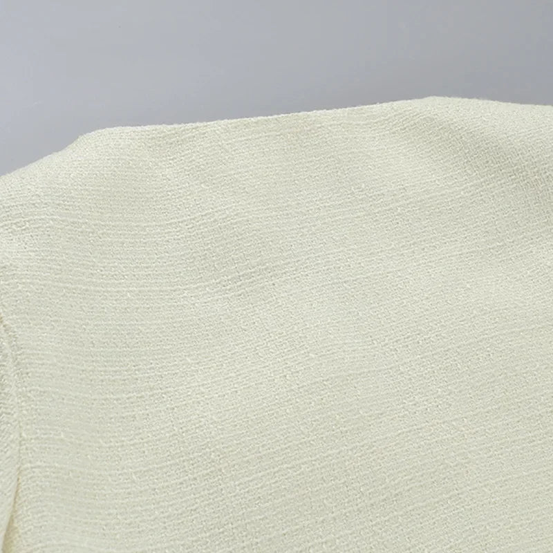 MQTIME  -  Y2k Pearl Dress Sets Women Autumn Long Sleeve Coat And Mini Dress Two Piece Sets Femme Sexy Strapless Dress Matching Sets