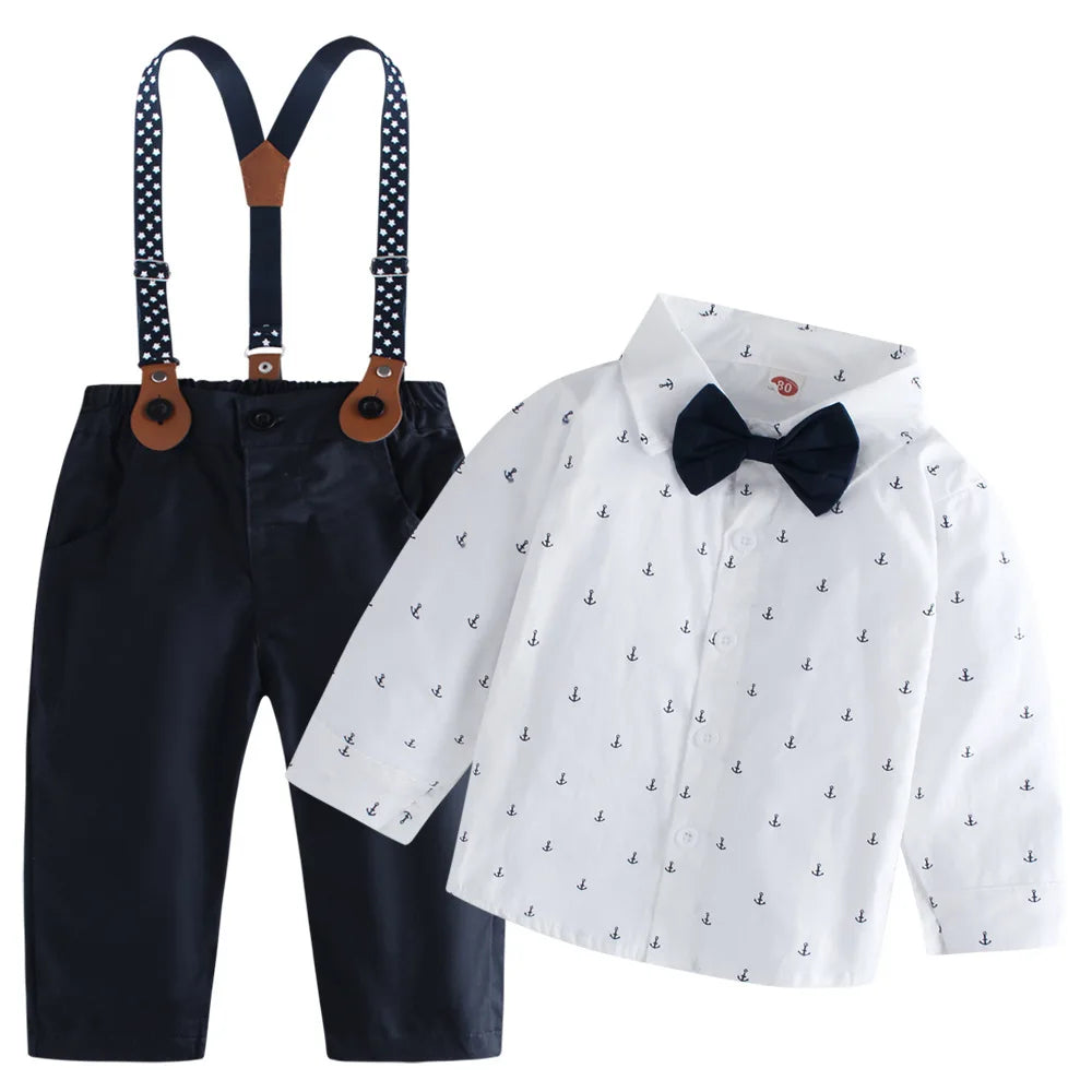 MQTIME  -  Page Boy Suit Toddler Tailored Spring Clothes Child Birthday Party Wedding  White Shirt+Pant Back to School Party Outfit Fashion