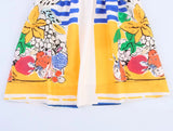 MQTIME  -  new summer women's casual fashion beach holiday style fruit print poplin backless suspender dress