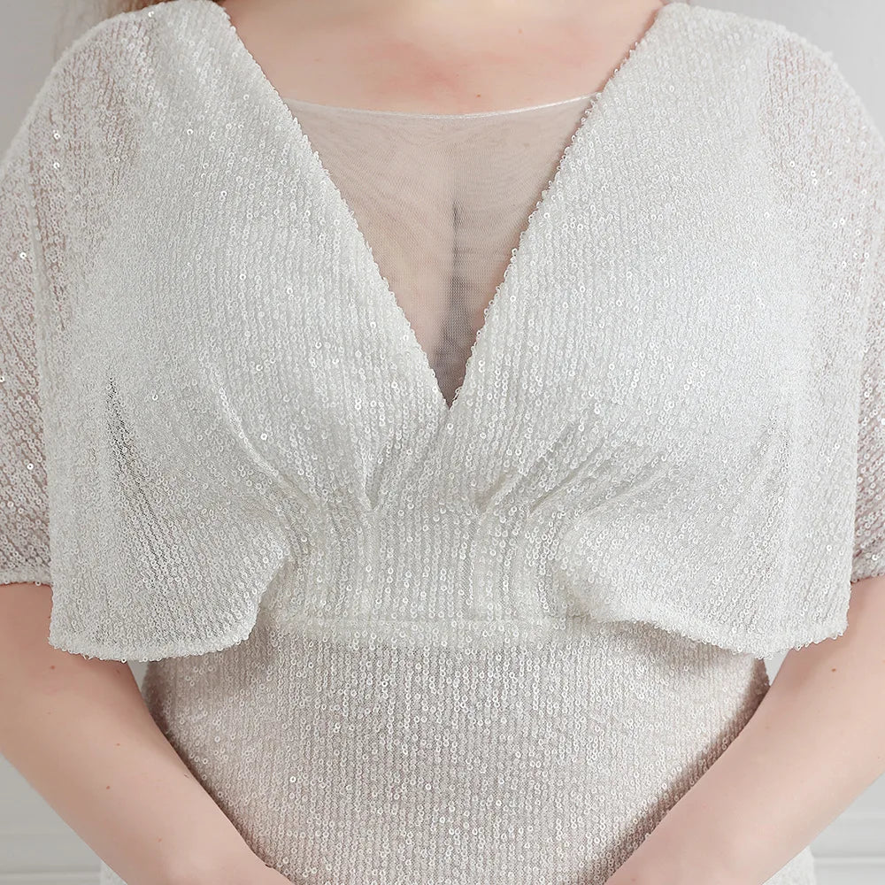 MQTIME  -  Sequins Maternity Photography Long Dresses Stretchy Pregnant Woman Party Dress For Photo Shoot