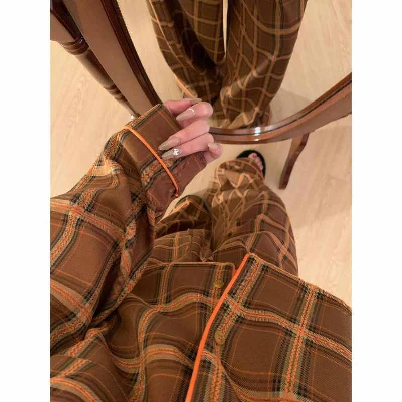 MQTIME  -  Light Luxury New Plaid Pajamas Women's Spring Autumn Winter Comfort High-end Student Dormitory Homewear Suit Comfort Temperament