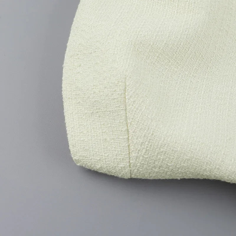 MQTIME  -  Y2k Pearl Dress Sets Women Autumn Long Sleeve Coat And Mini Dress Two Piece Sets Femme Sexy Strapless Dress Matching Sets